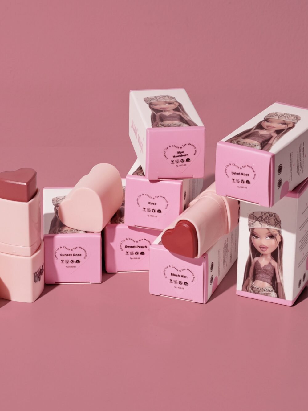 Stick heart blush